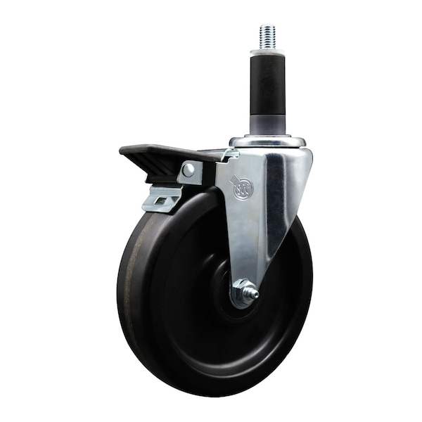 6'' Phenolic Swivel 1-1/8'' Expanding Stem Caster with Brake